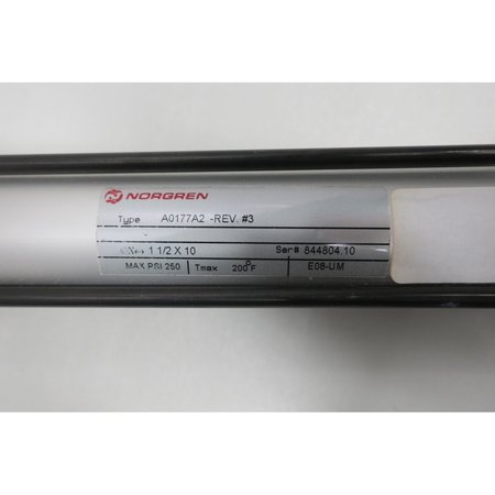 Norgren 1-1/2In 1/4In 250Psi 10In Double Acting Pneumatic Cylinder A0177A2